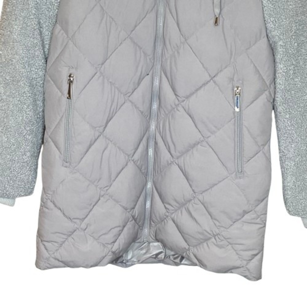 Koolaburra by UGG Womens Quilted Puffer Sherpa Hooded Coat Jacket Size S Gray - Picture 3 of 15